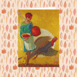 Vintage-Erntedankfest-Illustration  Feiertagskarte