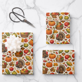Vintage-Erntedankfest im Landhausstil Geschenkpapier Set
