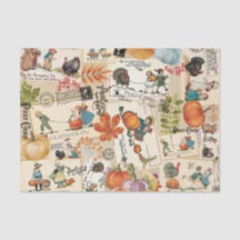 Vintage-Erntedankfest-Tissue-Papier