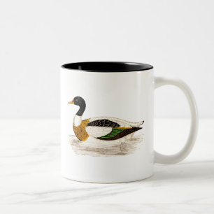 Vintage-Erpel-Illustration aus dem 19. Jahrhundert Zweifarbige Tasse