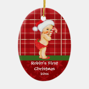 Vintage erste Verzierung des Baby-Mädchens Keramik Ornament