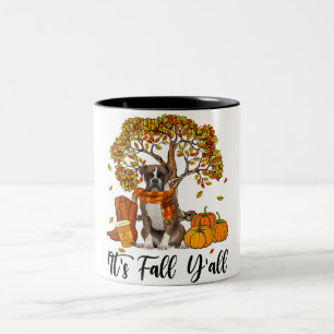 Vintage Es ist Herbst Leute Boxerhund Herbstkürbis Zweifarbige Tasse
