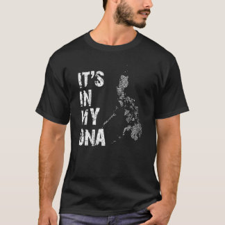 Vintage Es Steckt In Meiner Dna Philippinen Umriss T-Shirt
