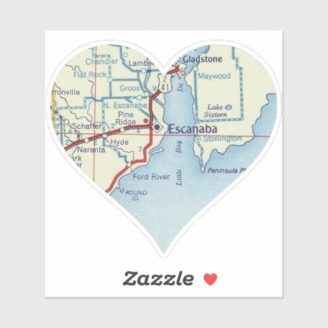 Vintage Escanaba MI Aufkleber (Blatt)