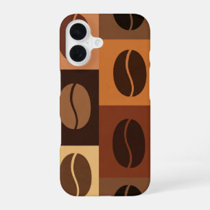 Vintage-Espresso-Körnchen-Muster iPhone 16 Hülle