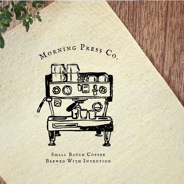 Vintage Espresso Machine Coffee Branding Gummistempel (Von Creator hochgeladen)