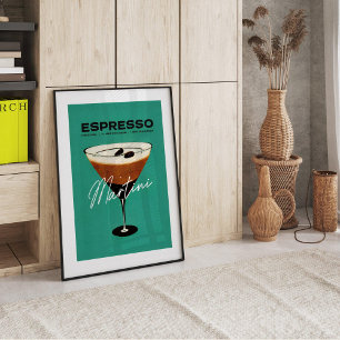 Vintage-Espresso-Martini-Cocktail-Kunst aus den 19 Poster