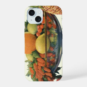 Vintage-Essen, verschiedene Früchte in einer Schal iPhone 15 Hülle