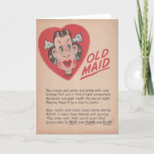 Vintage-Essig-Valentinstag - Alte Jungfer, Feiertagskarte