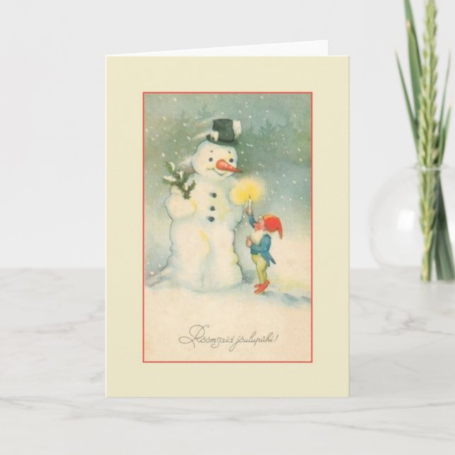 Vintage estnische Rõõmsaid Jõulupühi Feiertagskarte (Vorderseite)