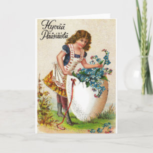 Vintage Estonian Hyvää Pääsiäistä Easter Card Feiertagskarte