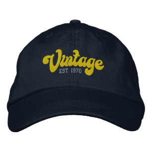 Vintage Etabliertes Personalisiertes Jahr Bestickte Baseballkappe