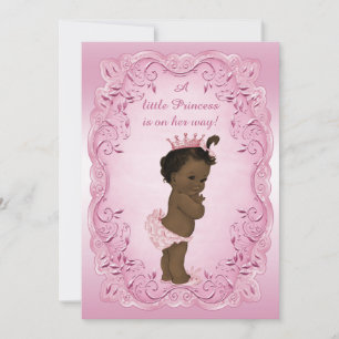 Vintage Ethnic Princess Extravagant Pink Baby Dusc Einladung