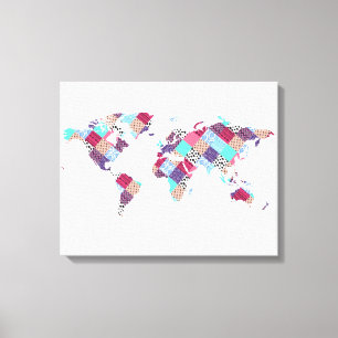 Vintage Ethnic World Map Leinwanddruck