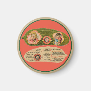 Vintage-Etikett für eingelegte Gurken als Küchenma Magnet