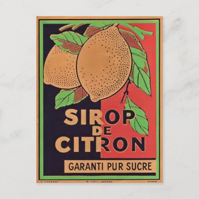 Vintage Etikett Postkarte (Vorderseite)