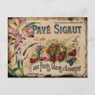 Vintage Etikett Postkarte