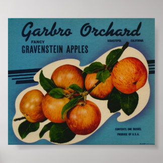Vintage Etiketten für alte Fruchtkästen von Apple Poster