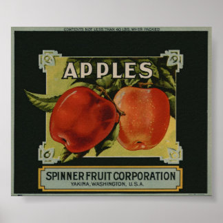 Vintage Etiketten für alte Fruchtkästen von Apple Poster
