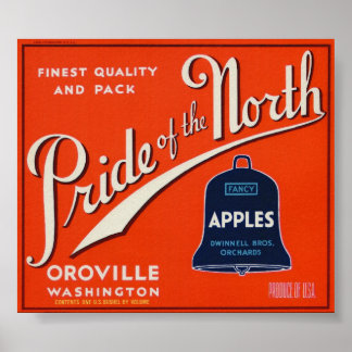 Vintage Etiketten für alte Fruchtkästen von Apple Poster
