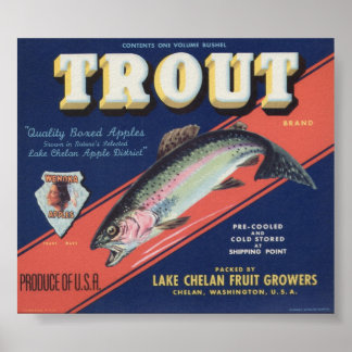 Vintage Etiketten für alte Fruchtkästen von Apple Poster