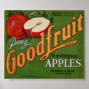 Vintage Etiketten für alte Fruchtkästen von Apple Poster