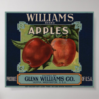 Vintage Etiketten für alte Fruchtkästen von Apple Poster