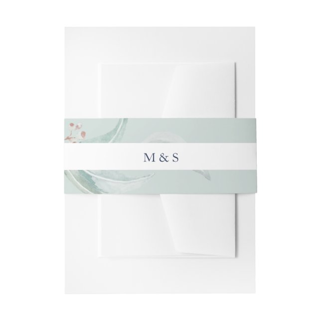 Vintage Eukalyptus-Blätter Wasserfarben Einladungsbanderole (Vorderseite Beispiel)