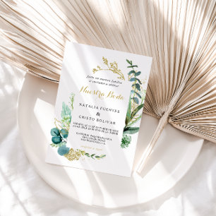 Vintage Eukalyptus-Hochzeit Einladung