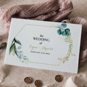 Vintage Eukalyptus-Hochzeit Gästebuch