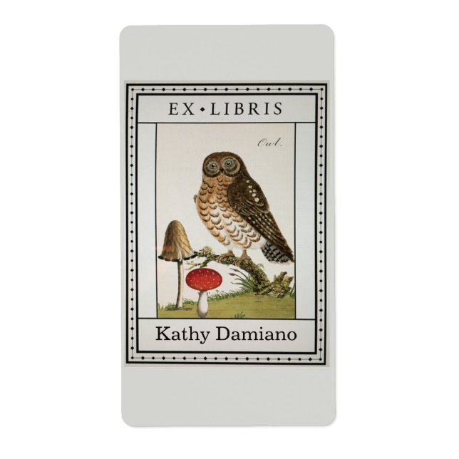 Vintage Eule-Buchzeichen-Platte (Vorne)