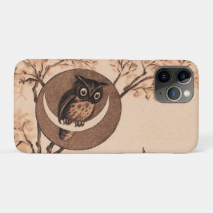 Vintage Eule im Mond iPhone 11 Pro Hülle
