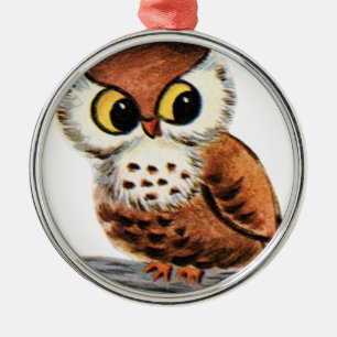 Vintage Eule Ornament Aus Metall