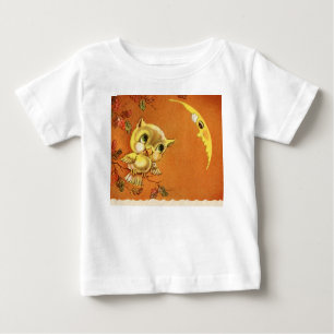 Vintage Eule und Mond Baby T-shirt