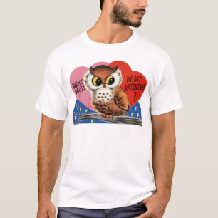 Vintage Eule zum Valentinstag T-Shirt