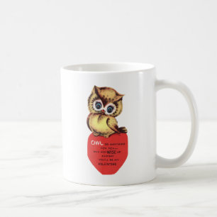 Vintage-Eule zum Valentinstag Tasse