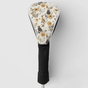 Vintage Eulen & Florales Botanisches Muster (3) Golf Headcover