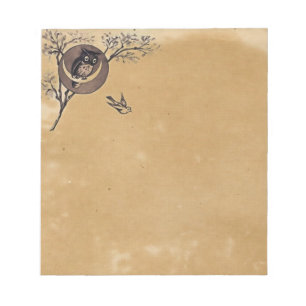 Vintage-Eulen-Notizblock Notizblock