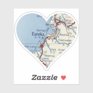 Vintage Eureka CA-Karte Aufkleber