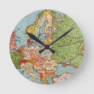 Vintage Europa 20. Jahrhundert Bacons Standardkart Runde Wanduhr