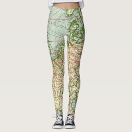 Vintage Europa-Karte-Leggings Leggings