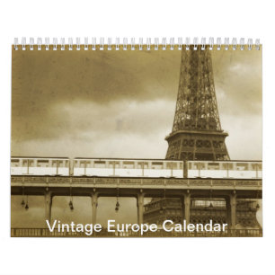 Vintage-Europa-Landschaftsarchitektur-Kalender Kalender