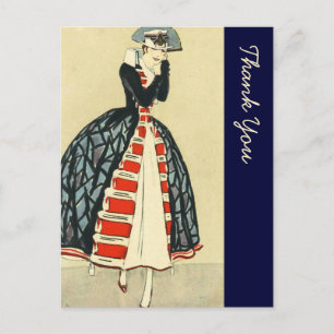 Vintage-europäische Militär-Mode Postkarte