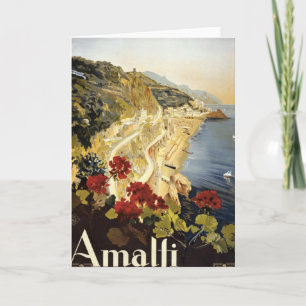 Vintage europäische Reise-Anzeige Amalfis Italien Karte