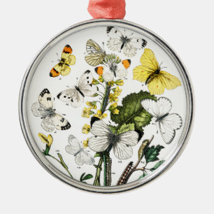 Vintage europäische Schmetterlinge Ornament Aus Metall