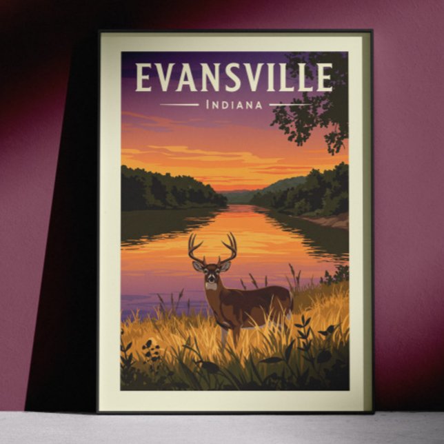 Vintage Evansville Indiana Poster (Von Creator hochgeladen)