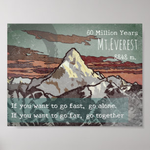Vintage Everest – Sherpa-Teamarbeit Gemeinsam Reis Poster