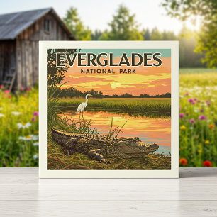 Vintage Everglades Nationalpark Fliese