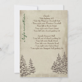 Vintage Evergreen Wedding Information Card Einladung
