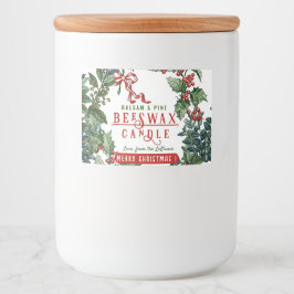 Vintage Evergreens und Red Bow Balsam Candle Label Lebensmitteletikett